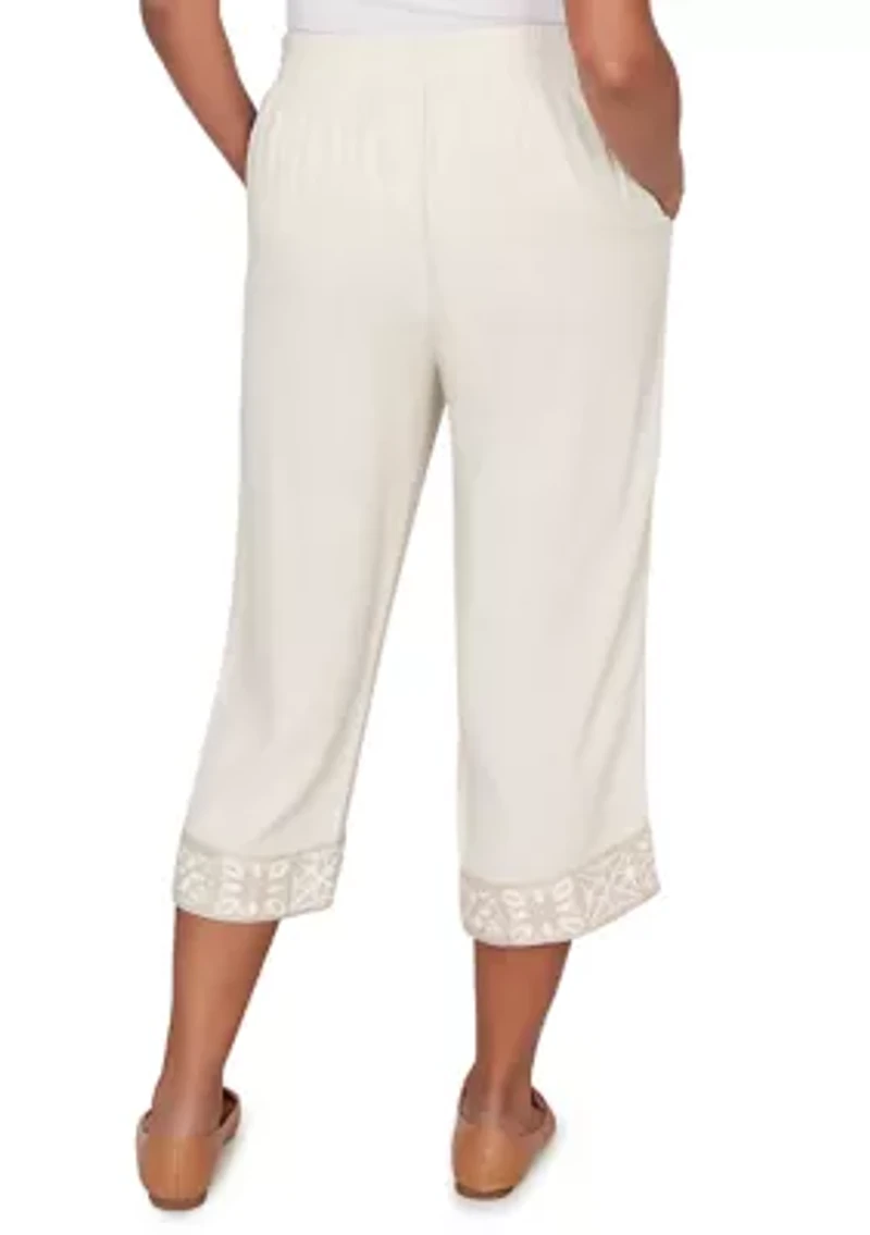 Women's Natural Wonder Capri Pants with Crochet Trim