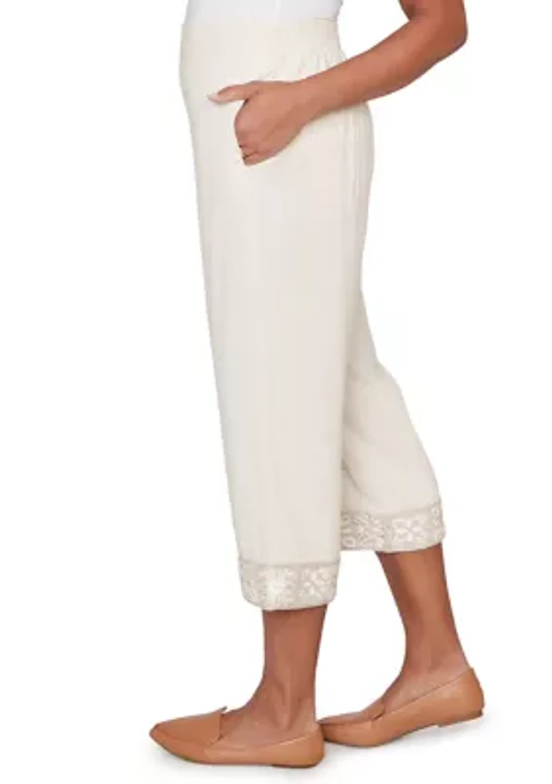 Women's Natural Wonder Capri Pants with Crochet Trim