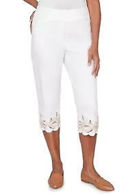 Women's Natural Wonder Leaf Cut Out Capri Pants