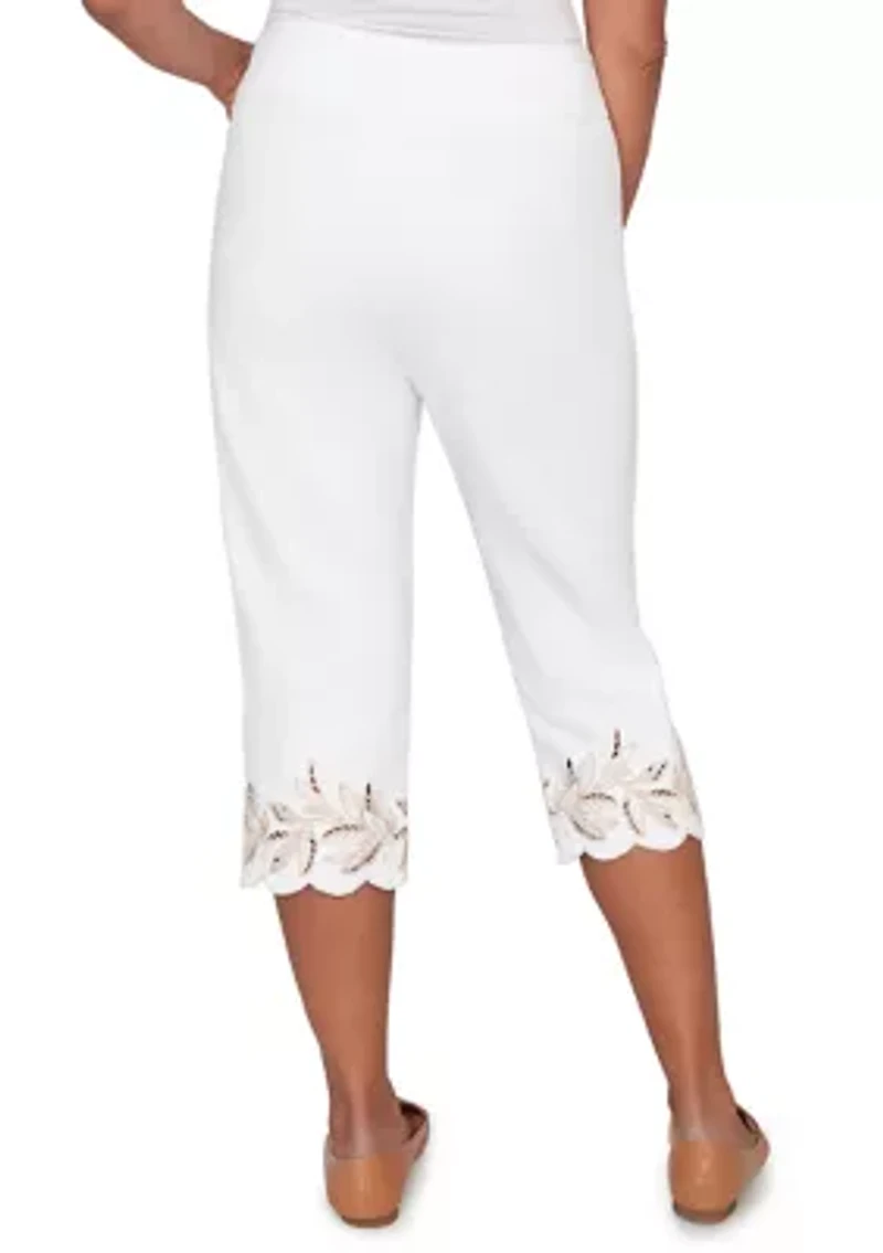 Women's Natural Wonder Leaf Cut Out Capri Pants