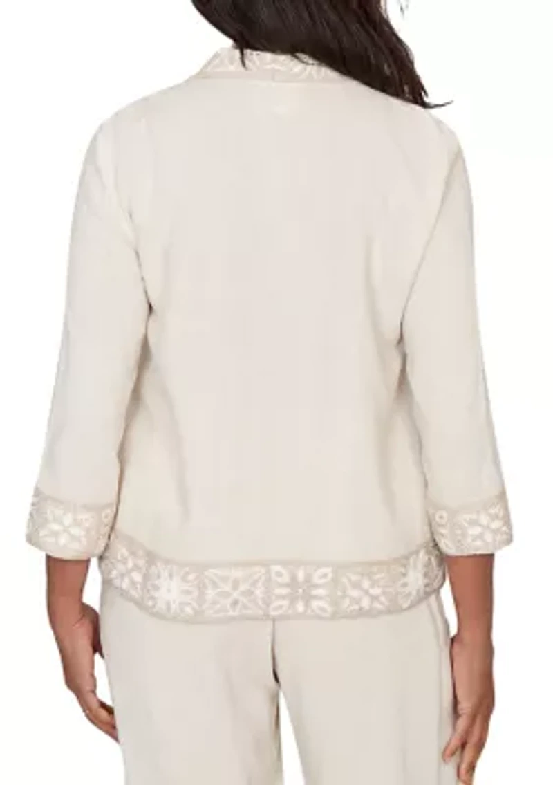 Women's Natural Wonder Crochet Trim Jacket