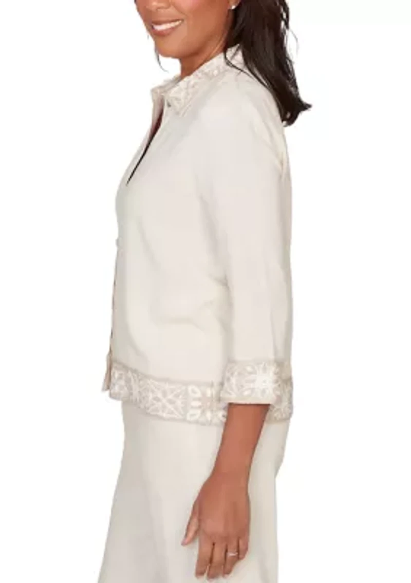 Women's Natural Wonder Crochet Trim Jacket