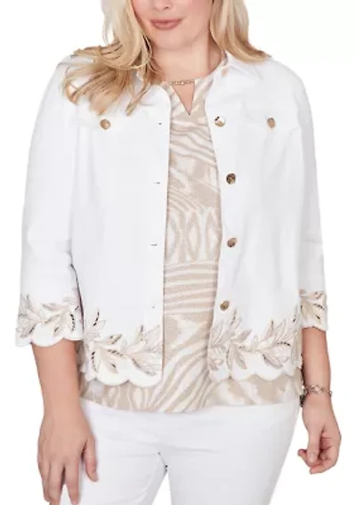 Women's Natural Wonder Leaf Cut Out Shirt Jacket