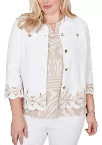 Women's Natural Wonder Leaf Cut Out Shirt Jacket