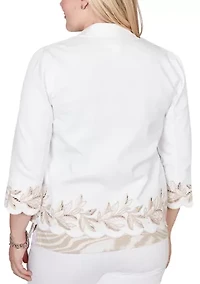 Women's Natural Wonder Leaf Cut Out Shirt Jacket