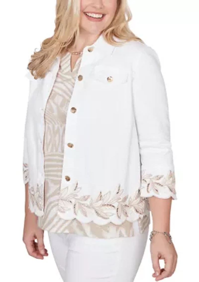 Women's Natural Wonder Leaf Cut Out Shirt Jacket