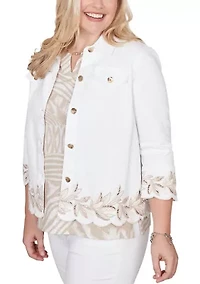 Women's Natural Wonder Leaf Cut Out Shirt Jacket