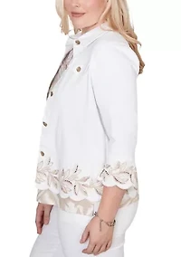 Women's Natural Wonder Leaf Cut Out Shirt Jacket
