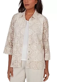 Women's Wonder Medallion Sequin Two For One Top