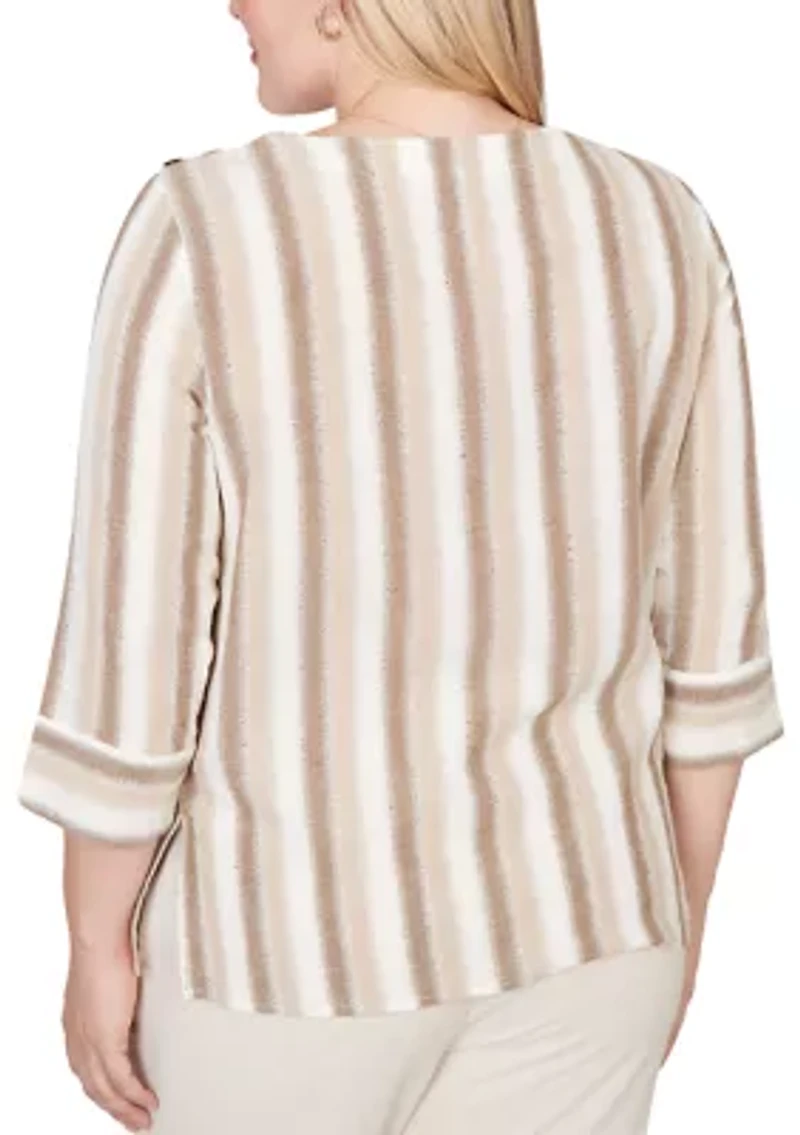 Women's Natural Wonder Spliced Striped Top