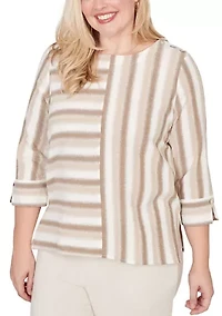 Women's Natural Wonder Spliced Striped Top