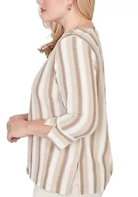 Women's Natural Wonder Spliced Striped Top