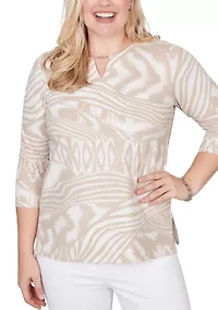 Women's Natural Wonder Animal Skin Print Top