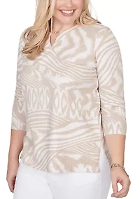 Women's Natural Wonder Animal Skin Print Top