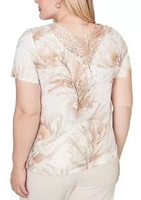 Women's Natural Wonder Feather Print T-Shirt