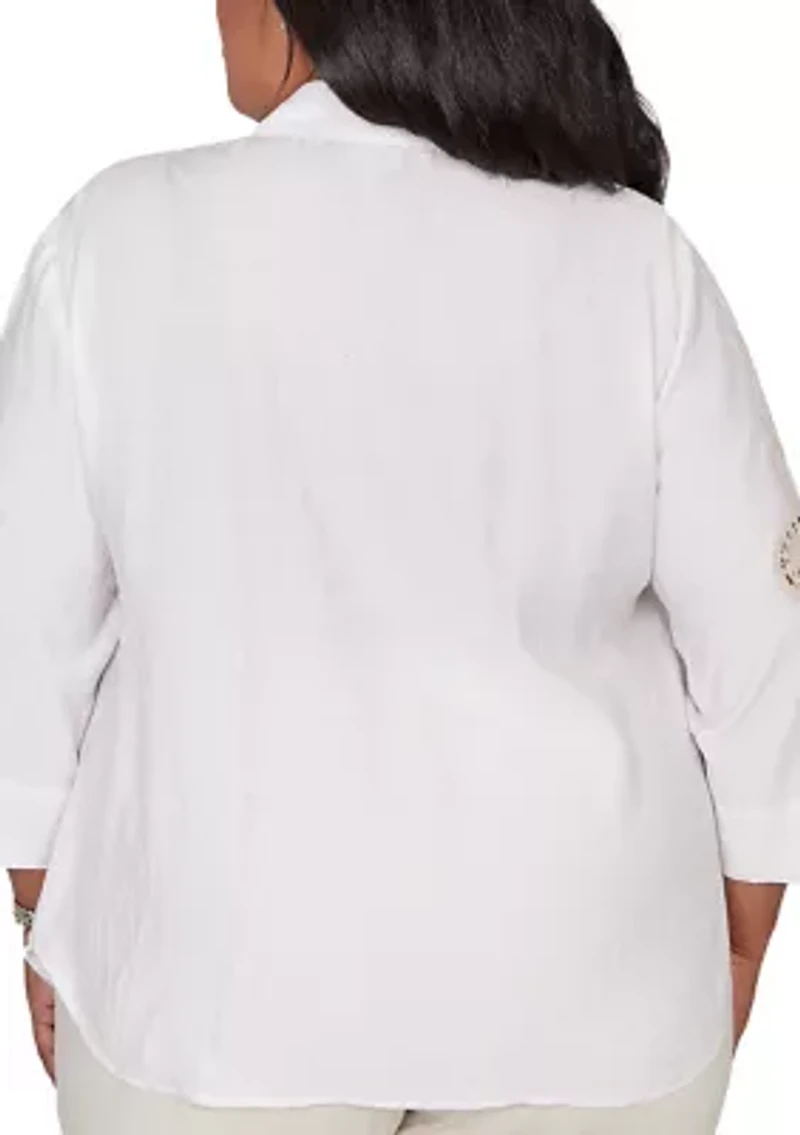 Plus Natural Wonder Soutache Scroll Shirt