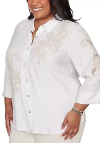 Plus Natural Wonder Soutache Scroll Shirt