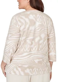 Plus Natural Wonder Animal Skin Top