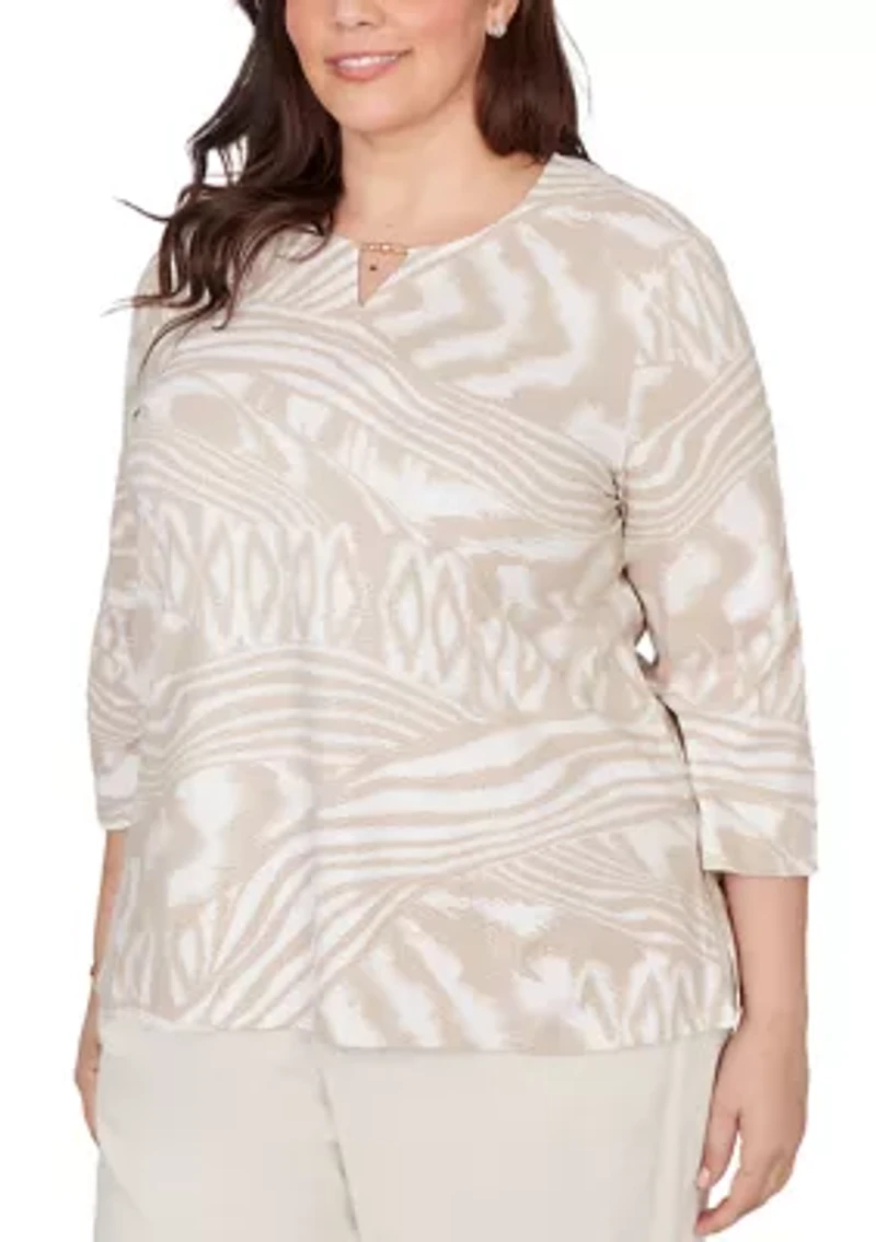 Plus Natural Wonder Animal Skin Top