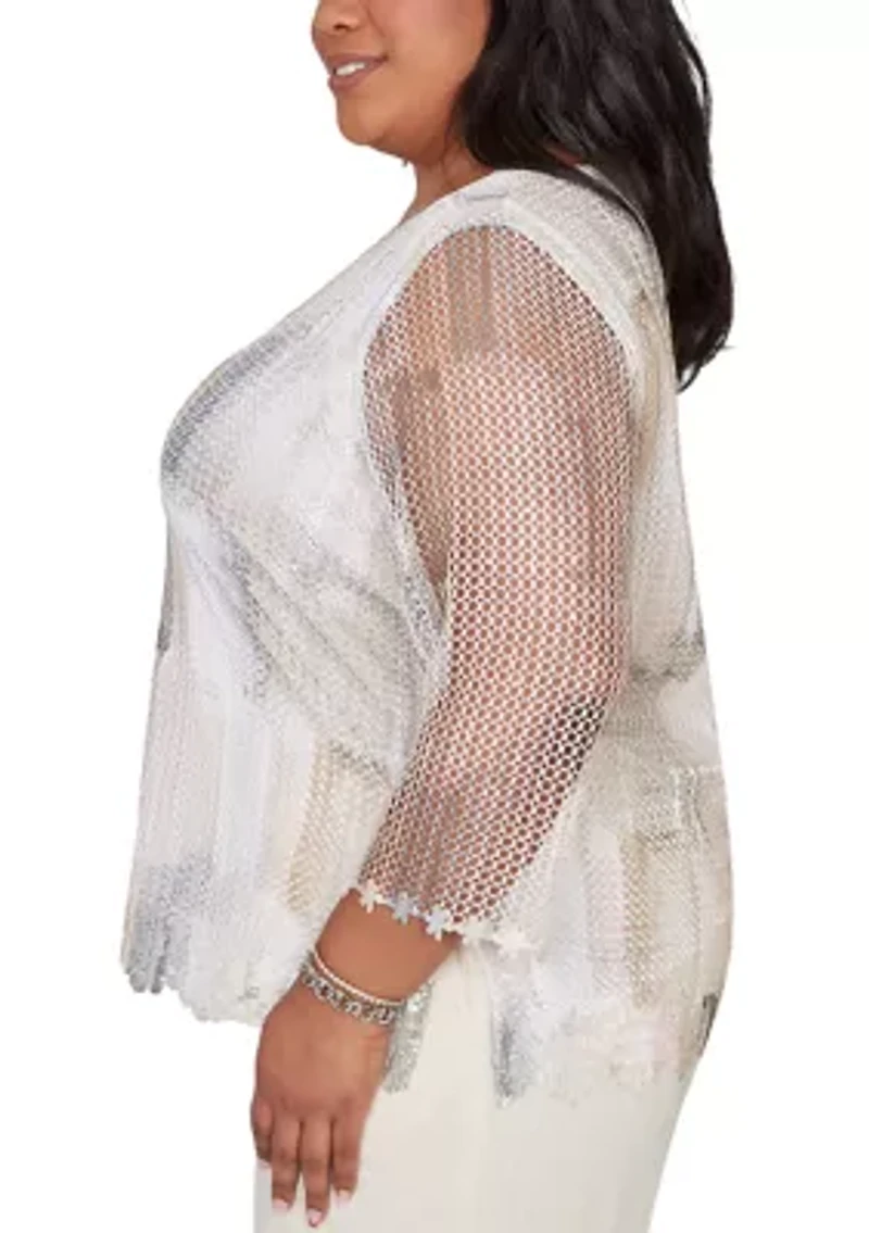 Plus Natural Wonder Brushstrokes Top