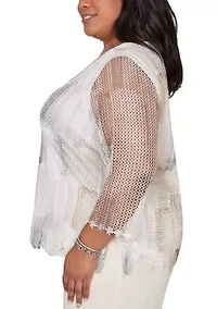 Plus Natural Wonder Brushstrokes Top