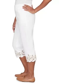 Petite Natural Wonder Leaf Cut Out Capri Pants