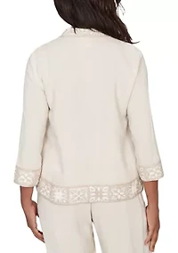 Petite Natural Wonder Crochet Trim Jacket