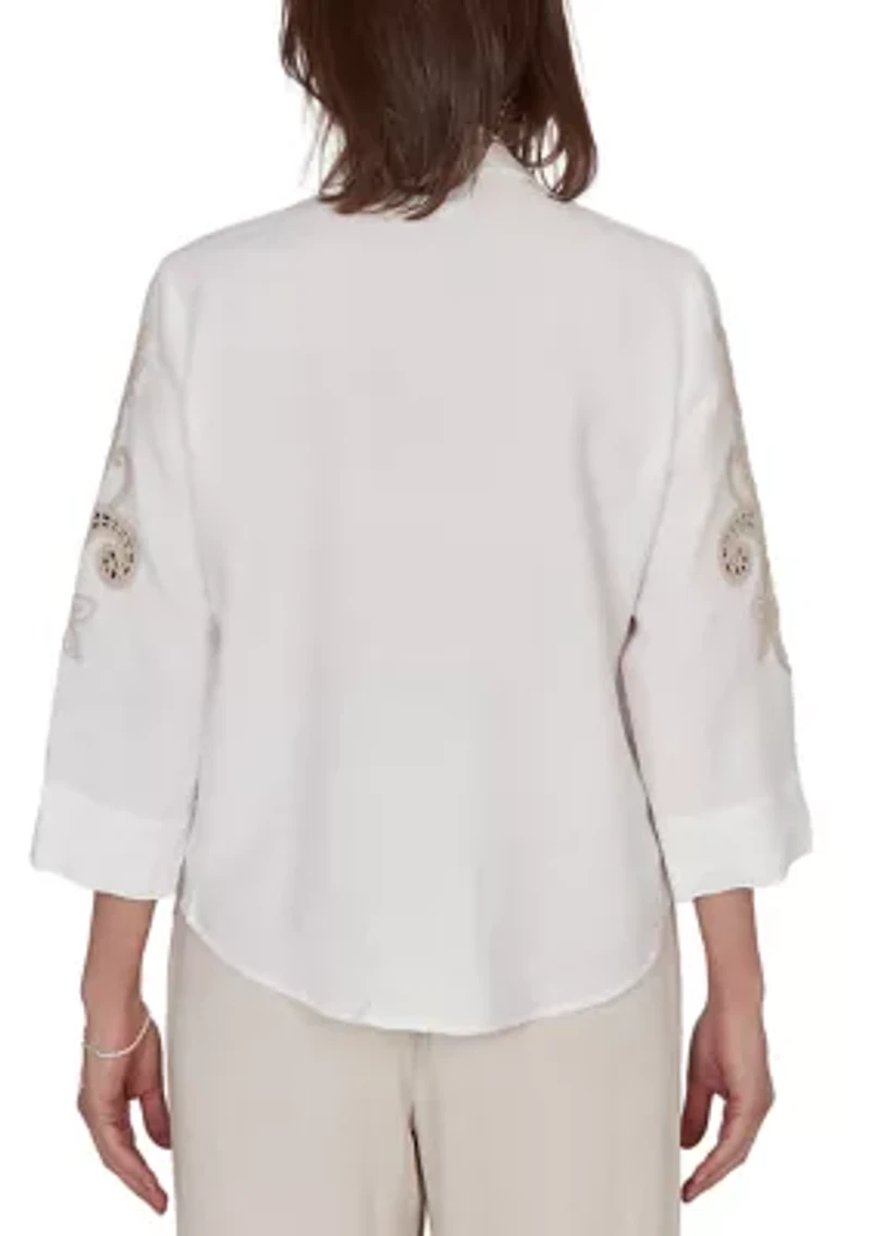 Petite Natural Wonder Soutache Scroll Shirt