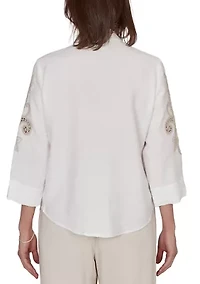 Petite Natural Wonder Soutache Scroll Shirt