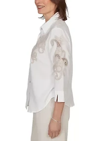Petite Natural Wonder Soutache Scroll Shirt