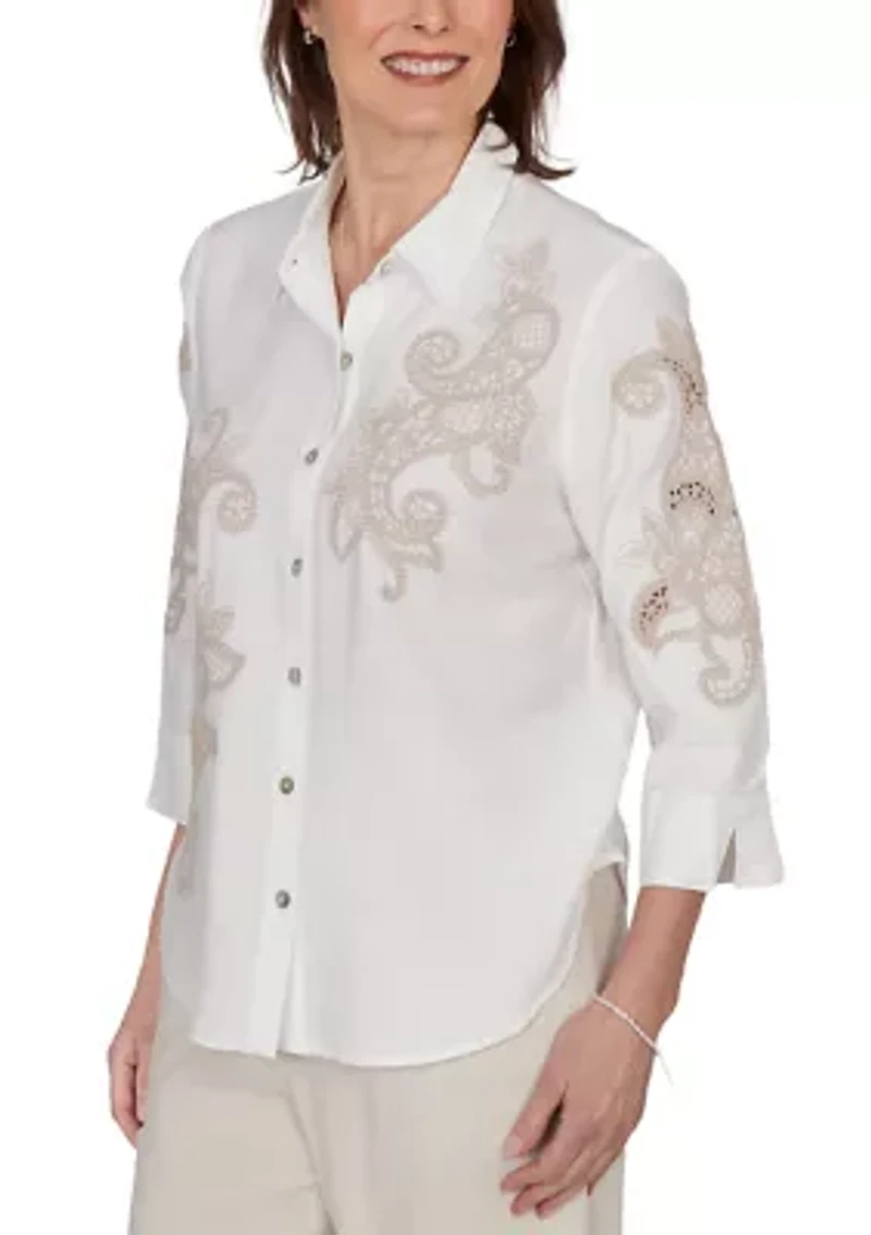 Petite Natural Wonder Soutache Scroll Shirt