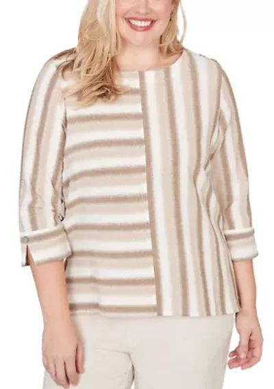 Petite Natural Wonder Spliced Stripe Top