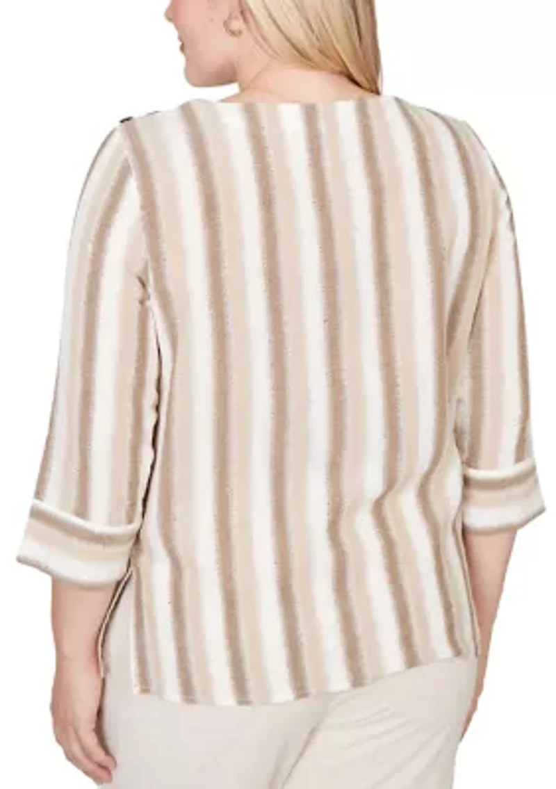 Petite Natural Wonder Spliced Stripe Top