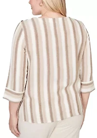 Petite Natural Wonder Spliced Stripe Top