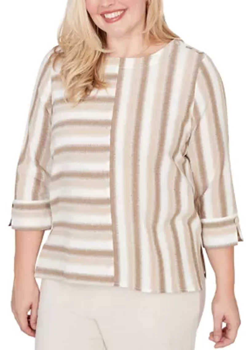 Petite Natural Wonder Spliced Stripe Top