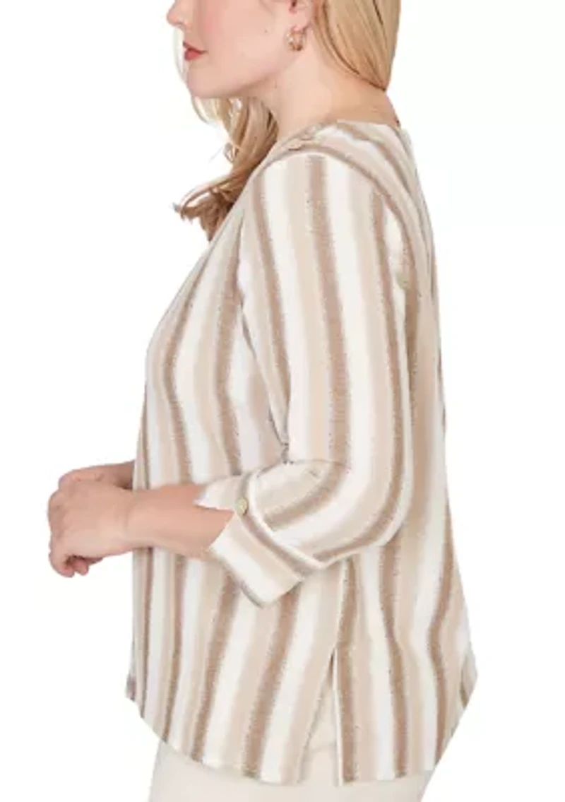 Petite Natural Wonder Spliced Stripe Top