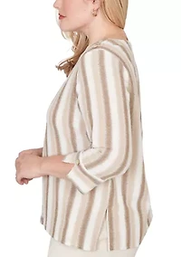Petite Natural Wonder Spliced Stripe Top
