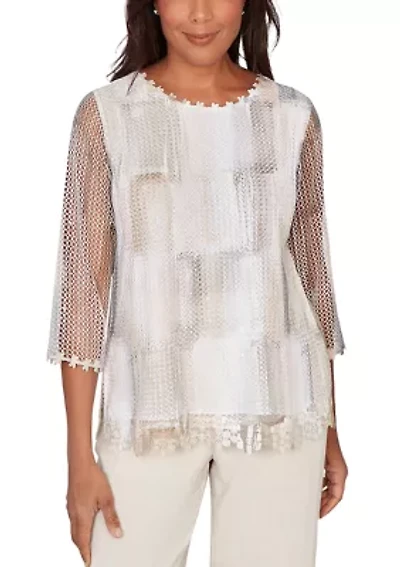 Petite Natural Wonder Brushstrokes Top