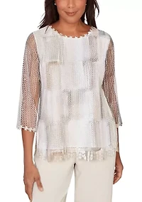 Petite Natural Wonder Brushstrokes Top