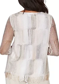 Petite Natural Wonder Brushstrokes Top