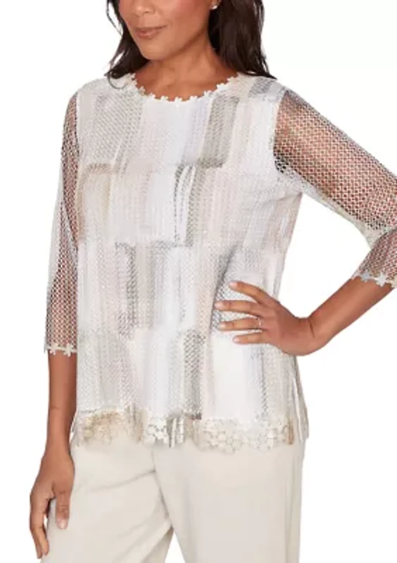 Petite Natural Wonder Brushstrokes Top