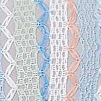 Petite Caribbean Blues Texture Stripe Fringe Top