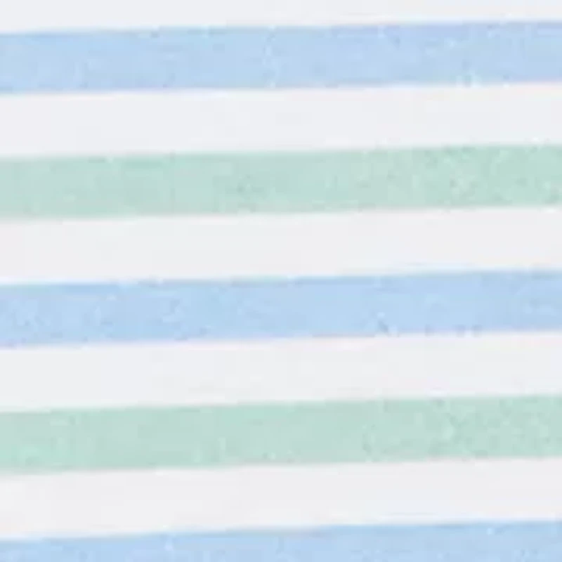 Petite Caribbean Blues Stripe with Flowers Top