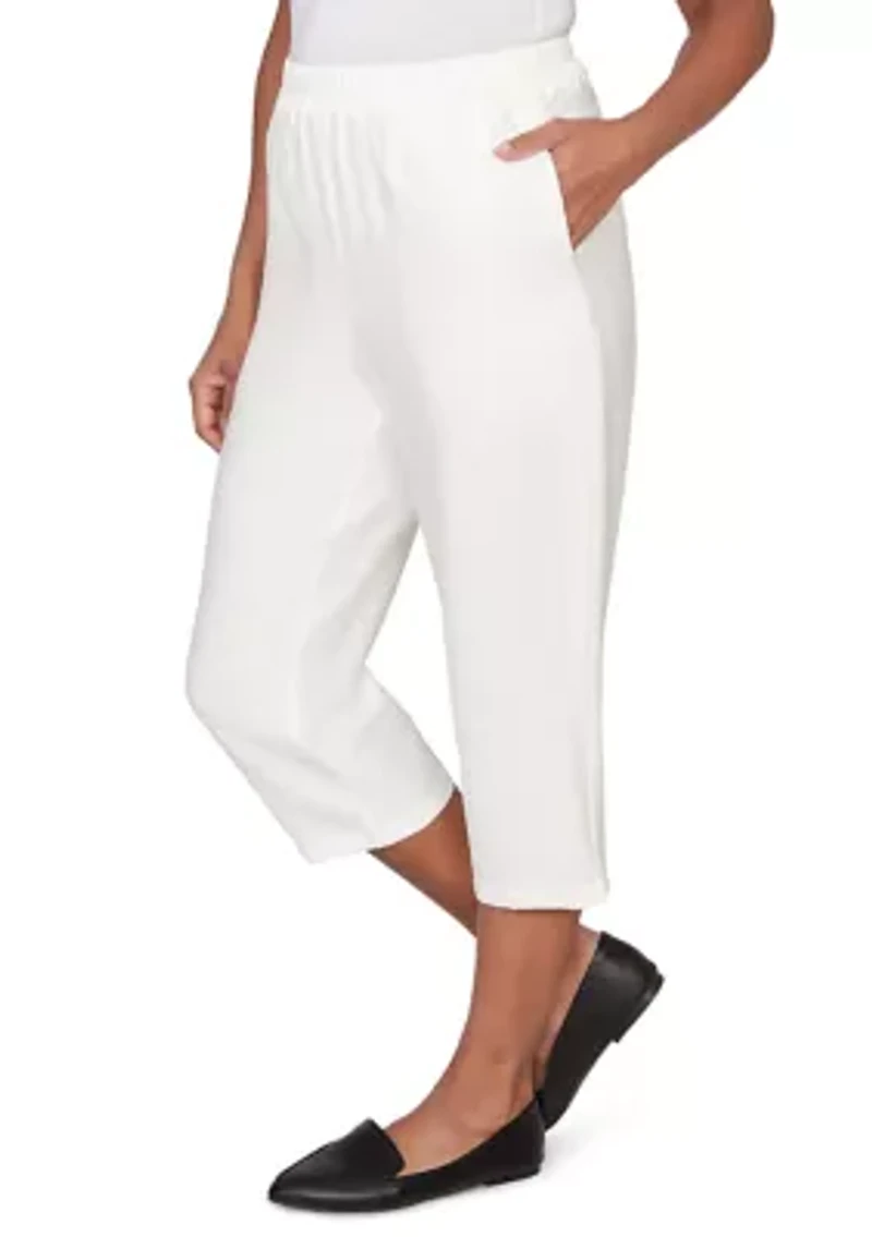 Women's Crowd Pleaser Floral Embroidered Capri Pants