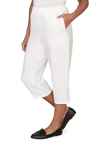 Women's Crowd Pleaser Floral Embroidered Capri Pants