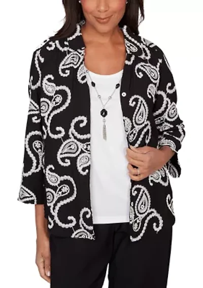 Women's Crowd Pleaser Paisley Embroidered Two One Shirt