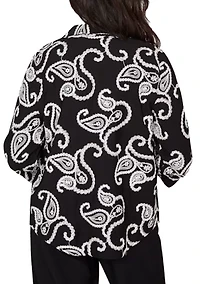 Women's Crowd Pleaser Paisley Embroidered Two One Shirt