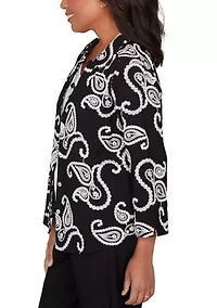 Women's Crowd Pleaser Paisley Embroidered Two One Shirt