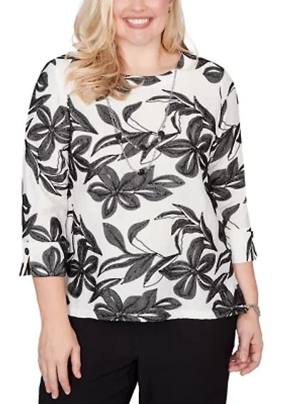 Women's Crowd Pleaser Flower Embroidered Top