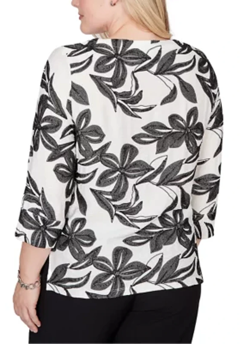 Women's Crowd Pleaser Flower Embroidered Top